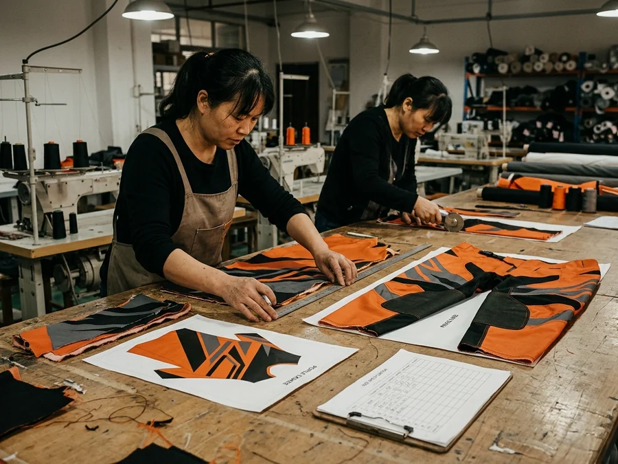 Two layouts, one per cut, with the profile name on them
