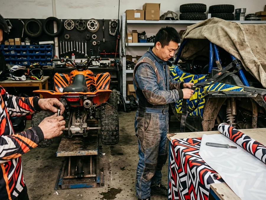 A team running both ATV and UTV classes in one paddock