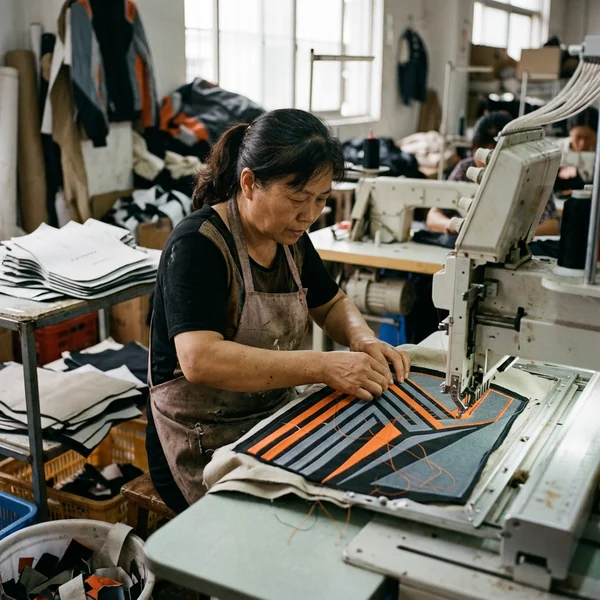 Centre logo embroidered on a kart suit chest panel at wash-proof density