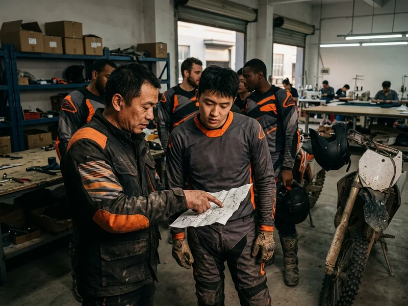 Riding academy instructors and students in matching kits