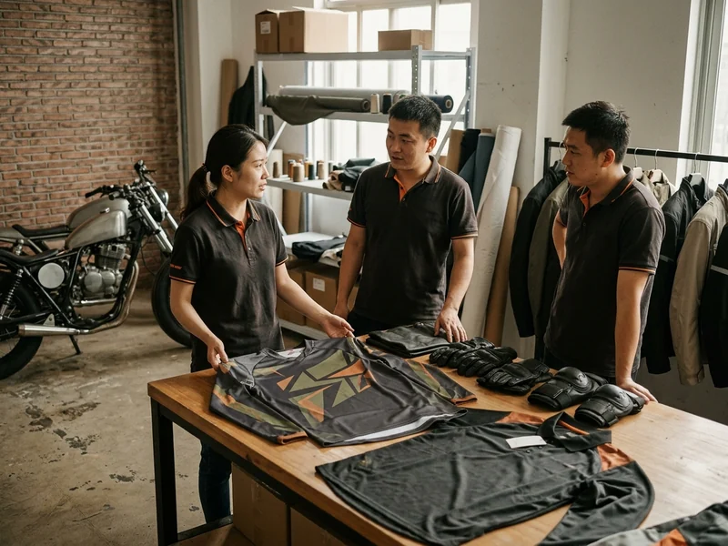 Dealership staff in branded polos on the showroom floor
