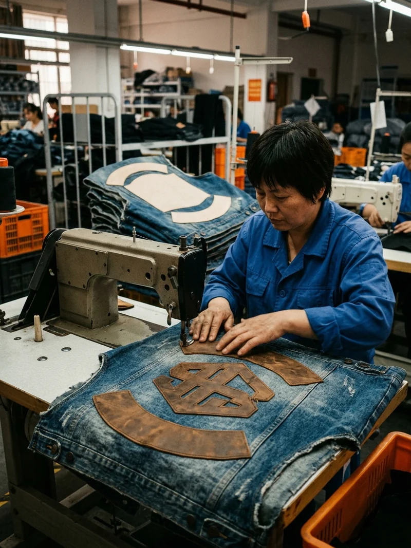The same back patch set on a 3XL vest with the proportion held