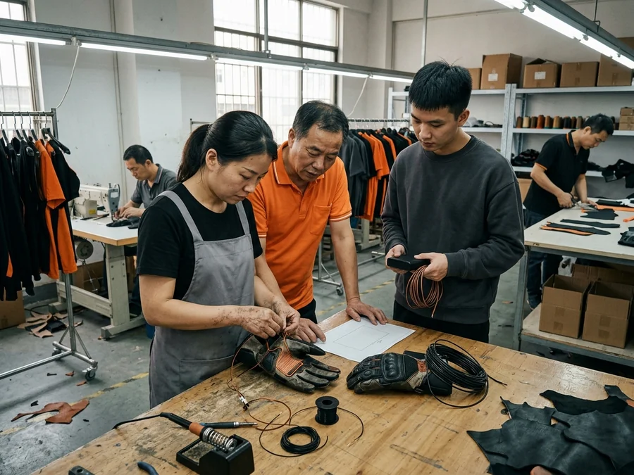 Brand team adding a heated model to an existing glove range