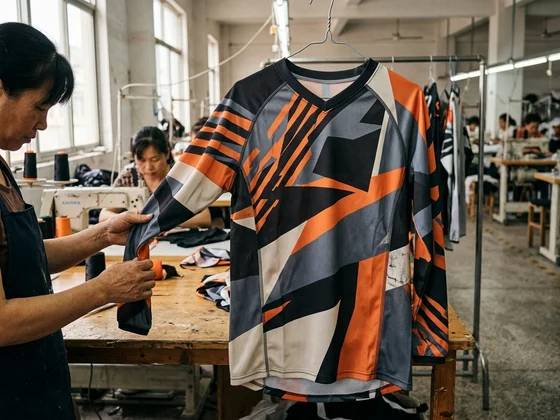 Custom motocross jersey with all-over sublimation, team colorway