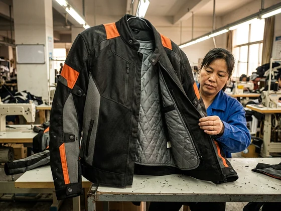 Textile motorcycle jacket in 600D with removable liner