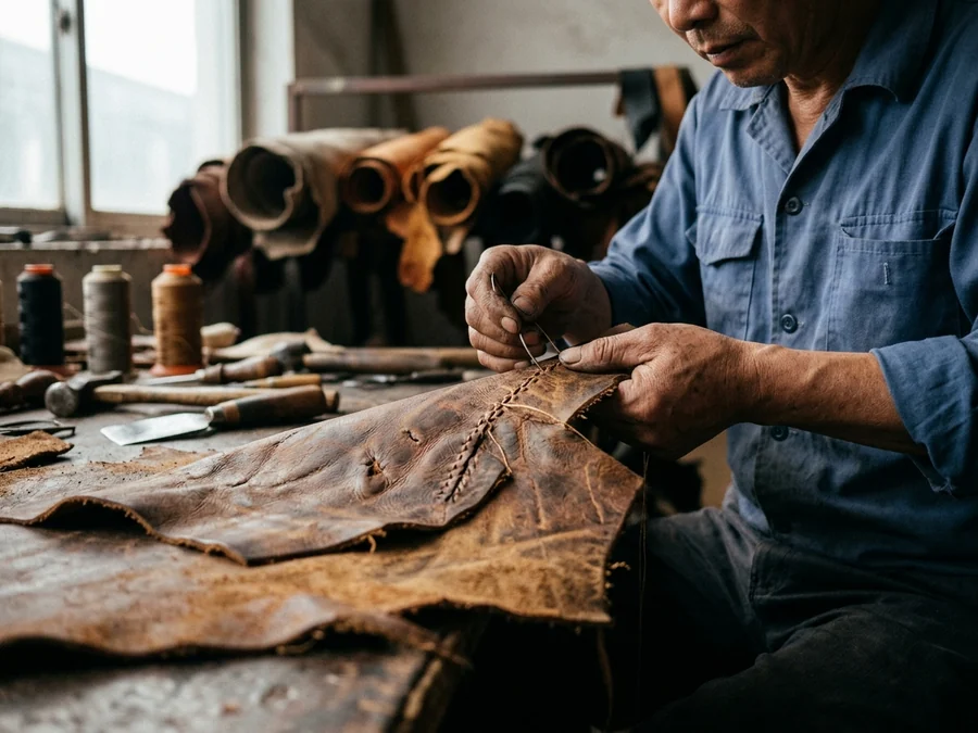 Scars, brand marks and grain variation on a hide