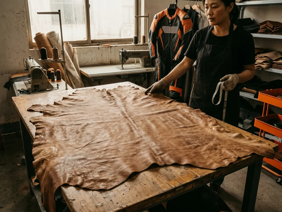A full hide showing the difference between back, belly and neck areas