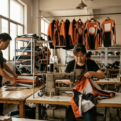 Race jerseys with numbers for the club's racers