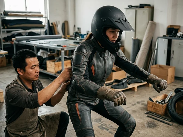 Sample on a rider in the riding position with armor in