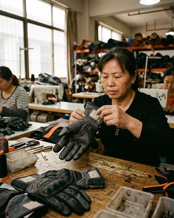 Test-run SKU three: gloves with the brand label