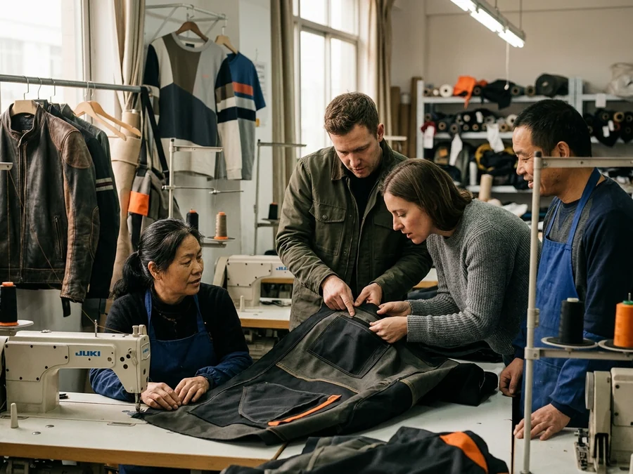 Outdoor brand's apparel team looking at armor pockets for the first time