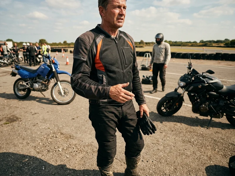 Instructor in a lightweight long-sleeve mesh jersey at a sunny training course