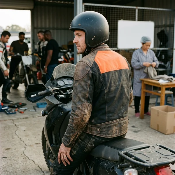 A rider in the group, shown flat for contrast