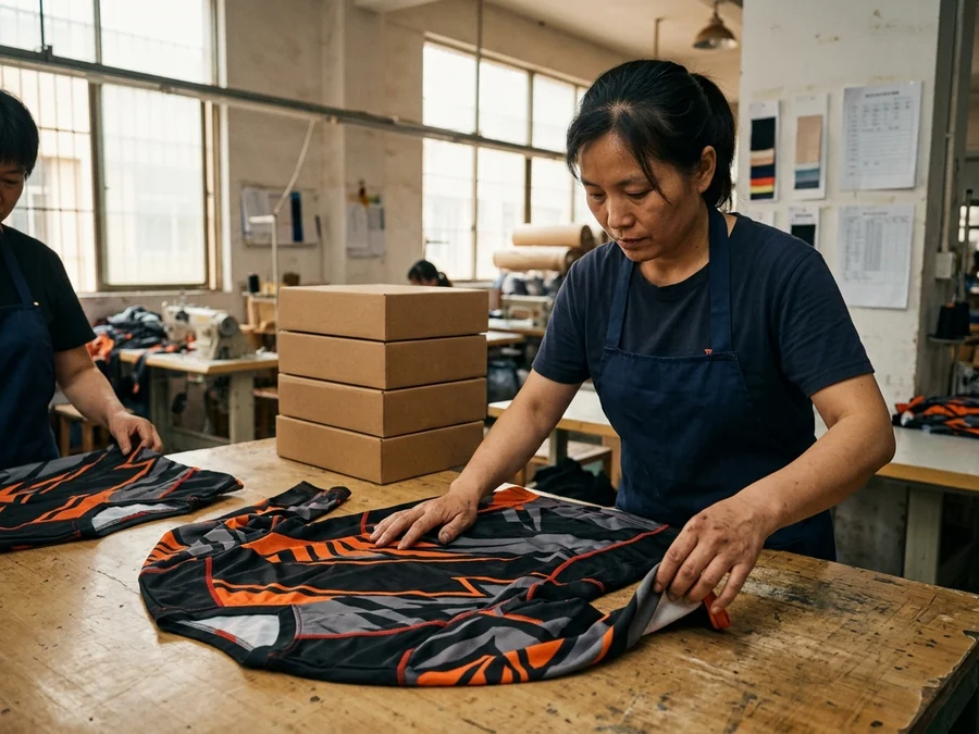 Final check of every finished piece before packing