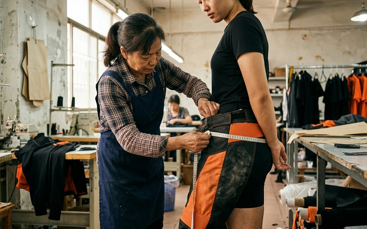 A pant graded on the waist, tight over the hip